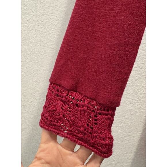 Aventura Dress Size XS Beet Red Nexie Crochet Sweater Organic Cotton Blend Cowl - Picture 8 of 8